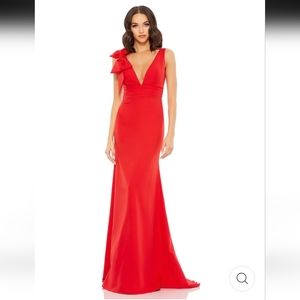 Ieena by Mac Duggal SLEEVELESS V NECK BOW DETAIL MERMAID GOWN 2